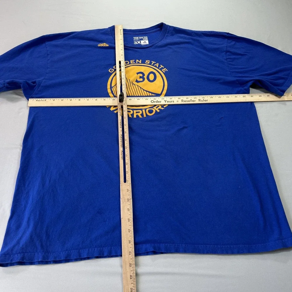 Adidas Golden State Warriors #30 Steph Curry Shirt Mens 3XL Blue Crew Neck Tee *